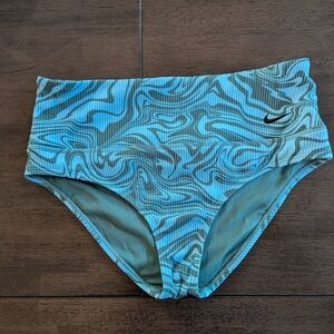Nike Blue and Green Swirl Bikini Bottom